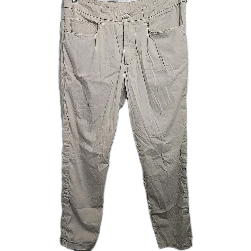 Lululemon Classic-Fit Beige Khaki Trouser Cotton VersaTwill Mens Size 32x29